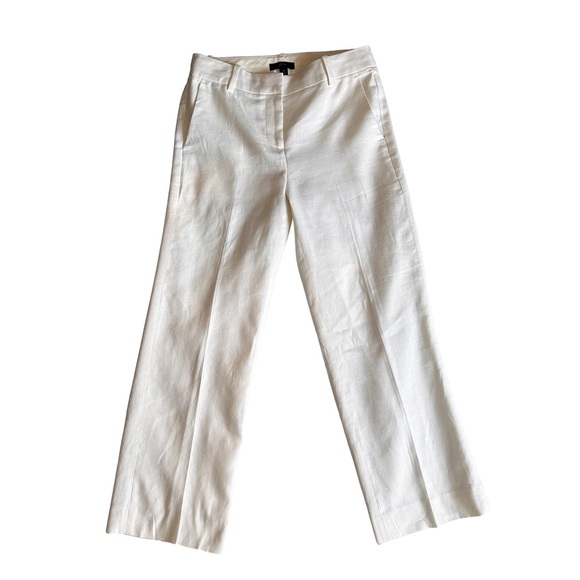 Women's J Crew ‘Kate’ Winter White Lined Stretch Linen-Blend Size 0 - Picture 3 of 16